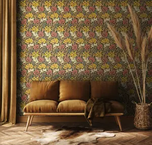 Hoopla Walls Chrysanthemum  Ginger Smooth Matt Wallpaper