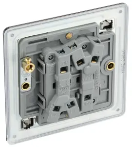 BG FBN42 Nexus Screwless Flat-Plate Double Light Switch Black Nickel 2 Way 10A