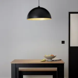 GoodHome Songor Black Pendant Light shade (D)58cm