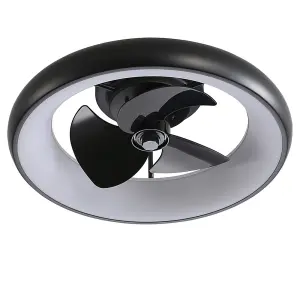 Black Ceiling Fan with Lights Dimmable LED Reversible 3 Blades 6 Speed with Remote Control