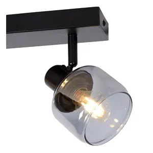 Lucide Bjorn Classic Twin Ceiling Spotlight - 2xE14 - Black