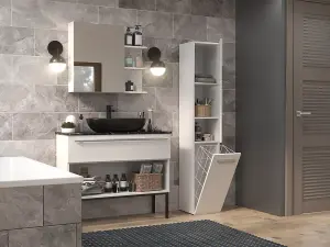 Nel IV Bathroom Cabinet White in Modern Style