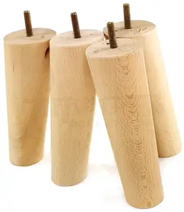 Angled Wood Furniture Feet 150mm High Natural Replacement Furniture Legs Set Of 4 Sofa Chairs Stools M8