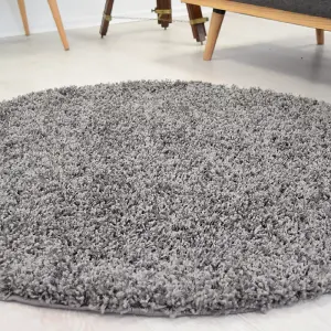 Grey Thick Shaggy Rug - California - 140x200cm (4'6" x 6'6")