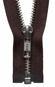 N/FREE O/E ZIP 36CM - Nickel Free Metal Open End Zip: 36cm: Brown - YKK