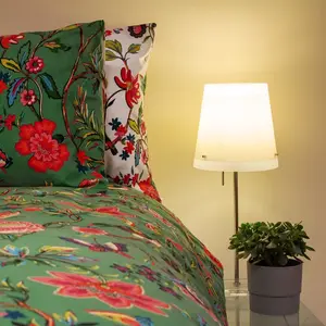 Rufus Cotton Blend, Polyester Floral Duvet Cover Set with Pillowcases Verdi / Super King - 2 Standard Pillowcases