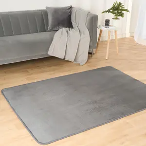 Rugs for Living Room Soft Plush Mat Large Carpet, Charcoal - 80 x 150cm