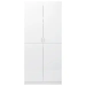 Wardrobe High Gloss White 90x52x200 cm Engineered Wood