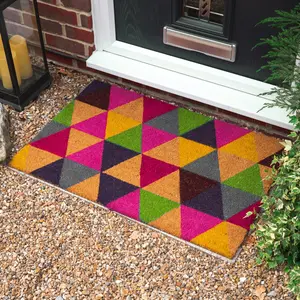 Nicola Spring - Coir Door Mat - Triangle 1.6cm H x 90cm L x 60cm W