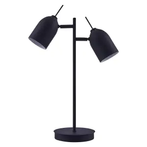 Teamson Home Mason Metal Table Lamp with Double Spotlight, Black - 34 x 16 x 46.2 (cm)