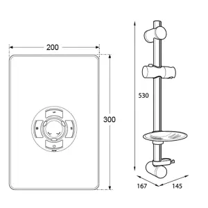 Triton Aspirante 8.5KW Gun Metal Electric Shower - Includes Head + Riser