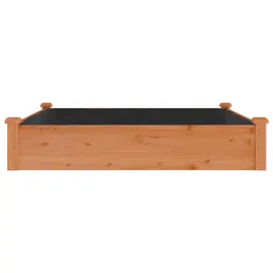 Berkfield Garden Raised Bed with Liner Brown 120x120x25 cm Solid Wood Fir