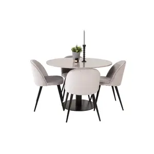 Withernsea Dining Set with 4 Chairs White / White