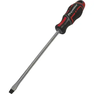 Premium Ergonomic Slotted Screwdriver 8x200mm with Magnetic Tip for Precision Work