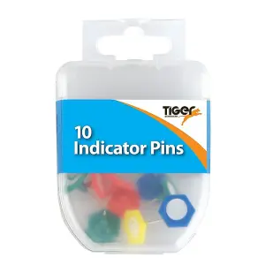 Tiger Essential Contrast Indicator Pins (Pack of 10) Multicoloured (One Size)