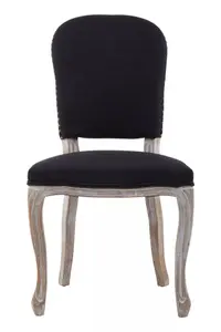 Interiors by Premier Black Dining Chair with Wooden Legs, Velvet Dining Chair, Cozy Small Accent Chair for Living Room