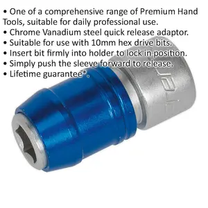 Durable 10mm Quick Release Bit Adaptor for 3/8 Inch Drive