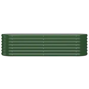 Berkfield Garden Planter Powder-coated Steel 152x40x36 cm Green