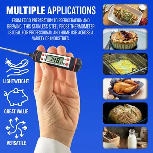 LCD Digital Probe Food Thermometer Temperature Catering Kitchen Cooking