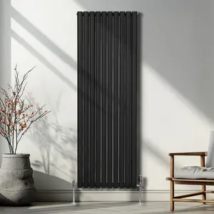 Oval Radiator - 1800 x 600mm - Black