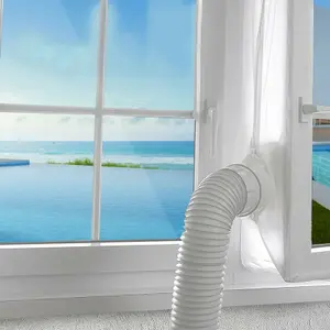 SPARES2GO Window Seal + Hose Vent Kit 6m 5" for Portable Air Conditioning Sealing Zip