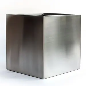 60cm Zinc Galvanised Silver Square Garden Planter