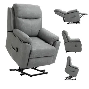 HOMCOM Power Lift Chair Electric Riser Recliner with Remote Control, Grey