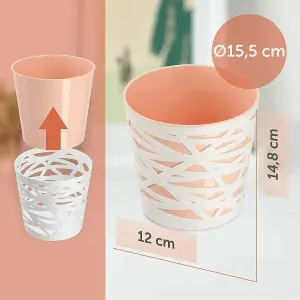 Plant pot planter Flowerpot Crystal Modern Decorative Daizy Peach 15cm