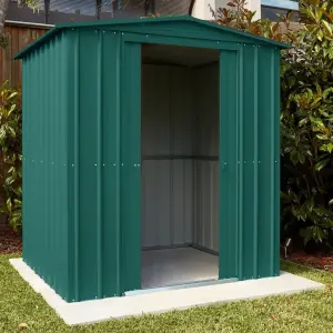 Globel 6x4ft Apex Metal Garden Shed - Green