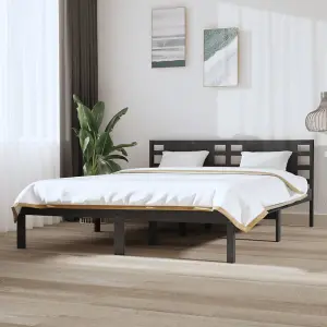 Berkfield Bed Frame Grey Solid Wood Pine 120x200 cm