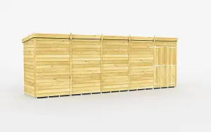 20 x 4 Feet Pent Shed - Double Door Without Windows - Wood - L118 x W589 x H201 cm