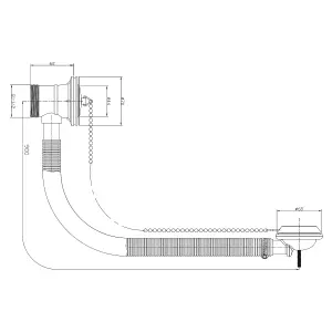 Bath Plug & Link Chain - English Gold