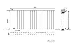 Right Radiators 600x1416mm Horizontal Double Oval Column Designer Radiator Black