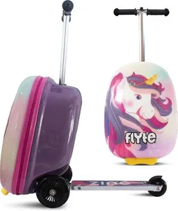 Flyte Scooter Suitcase 2-In-1, 18 Inch Ride On Children's Luggage, 25 Litre Capacity Kids Suitcases On Wheels For Boys And Girls Aged 4+, Foldable