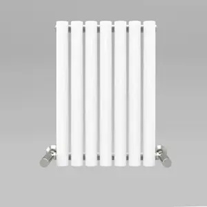 White Oval Tube 600x413mm Horizontal Single Panel Heated Towel Radiator