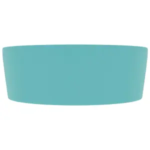 Luxury Wash Basin with Overflow Matt Light Green 36x13 cm Ceramic