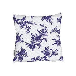 Cushions - Roses Print On Polka Dots (Cushion) / 60cm x 60cm