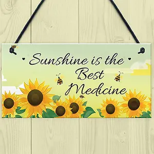 Red Ocean Sunshine In The Best - Novelty Hanging Garden Sign For Gardener - Garden Home Decor Plaques For Summer House