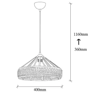 Luminosa Model 19 Deco Pendant Lamp Ajustable Height