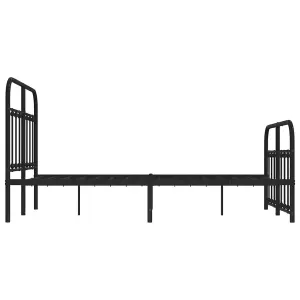 Berkfield Metal Bed Frame with Headboard and Footboard Black 120x190 cm