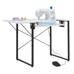 Dart Sewing Machine Table With Folding Top In Charcoal Black / White