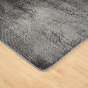 Rugs for Living Room Soft Plush Mat Large Carpet, Charcoal - 80 x 150cm