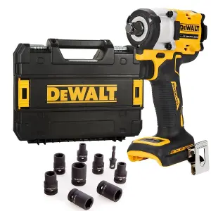 Dewalt 18v XR DCF921N Brushless 1/2" Torque Wrench + Tstak Case + 9PC Socket Set