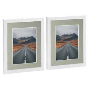 Photo Frames with 5" x 7" Mount - 8" x 10" - Grey Mount - Pack of 2