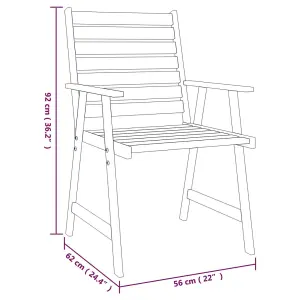 3 Piece Garden Dining Set Solid Wood Acacia