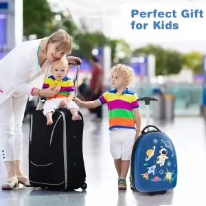 Costway 16" Kids Carry On Luggage Rolling Portable Travel Hard Shell Suitcase W/ Wheels