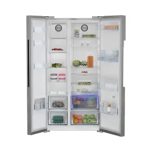 Beko ASD2542VX 70:30 American style Freestanding Frost free Fridge freezer - Stainless steel effect