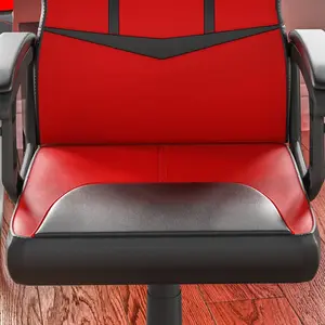 Latitude Run Muskoka Adjustable Ergonomic Faux Leather Swiveling PC & Racing Game Chair Red