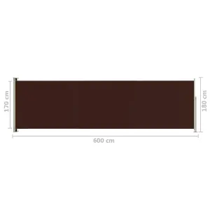 Berkfield Patio Retractable Side Awning 180x600 cm Brown