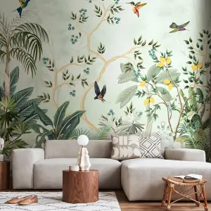 Origin Murals Lemon Tree Forest - Forest Green Matt Smooth Paste the Wall Mural 300cm wide x 240cm high